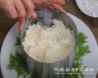 Фото приготовления рецепта: Салат с черносливом, курицей и сыром - шаг 7