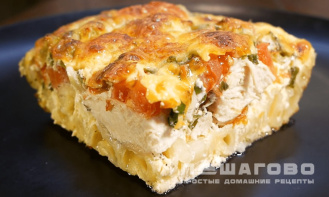 Фото приготовления рецепта: Запеканка из макарон с курицей и сыром - шаг 7