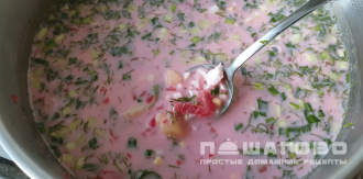 Фото приготовления рецепта: Окрошка со свеклой постная - шаг 4