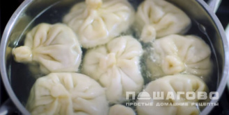 Фото приготовления рецепта: Хинкали с грибами - шаг 9