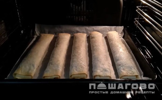Фото приготовления рецепта: Лаваш с капустой в духовке - шаг 7