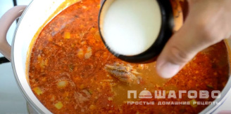 Фото приготовления рецепта: Харчо по-грузински рецепт с грецкими орехами и ткемали - шаг 15