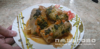 Фото приготовления рецепта: Голубцы с гречкой и куриной печенью - шаг 11