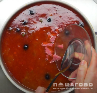 Фото приготовления рецепта: Мясная солянка с копченостями и пряными травами - шаг 3