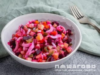 Фото приготовления рецепта: Винегрет с кальмаром - шаг 3