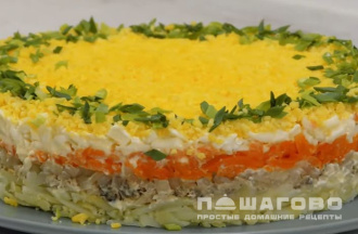 Фото приготовления рецепта: Вкусный рыбный салат Мимоза - шаг 8