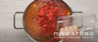 Фото приготовления рецепта: Простой мясной суп с приправой из томатов и чеснока - шаг 7