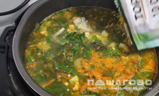 Фото приготовления рецепта: Суп щавелевый с яйцом и курицей - шаг 6