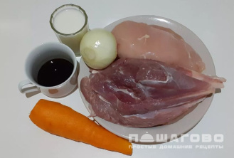 Фото приготовления рецепта: Рийет из индейки и курицы - шаг 1