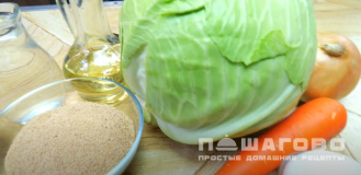 Фото приготовления рецепта: Капустные котлеты в панировочных сухарях - шаг 1