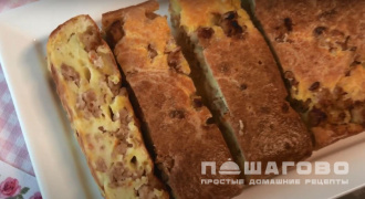 Фото приготовления рецепта: Заливной пирог на молоке с фасолью - шаг 5