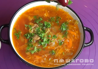 Фото приготовления рецепта: Кубанский борщ с томатным соком - шаг 8