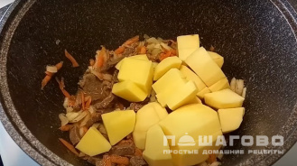 Фото приготовления рецепта: Картофельный суп на мясном бульоне - шаг 3