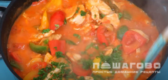 Фото приготовления рецепта: Паприкаш с курицей - шаг 15