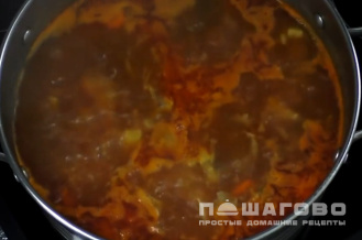 Фото приготовления рецепта: Щи из свежей капусты с мясом - шаг 5