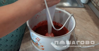 Фото приготовления рецепта: Морс брусничный - шаг 3