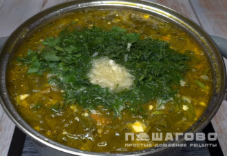 Фото приготовления рецепта: Суп щавелевый с говядиной - шаг 6