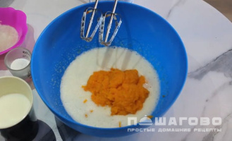 Фото приготовления рецепта: Тыквенные панкейки из тыквы - шаг 4