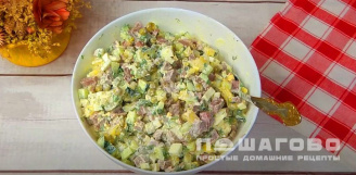 Фото приготовления рецепта: Мясной салат Оливье с говядиной - шаг 7